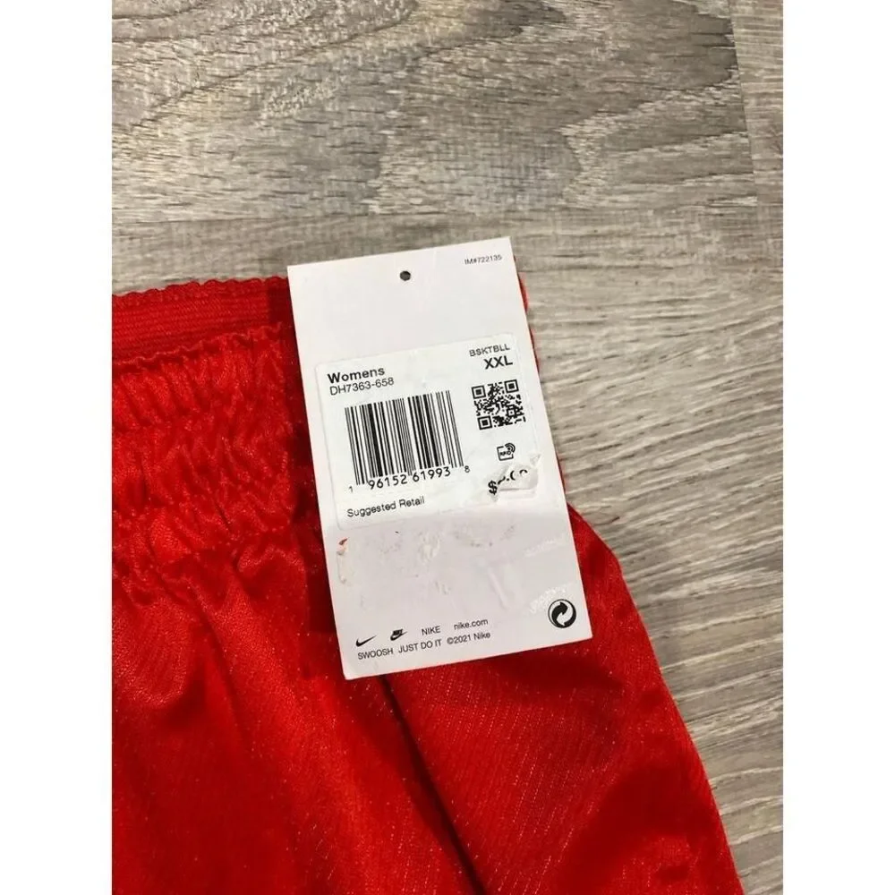 Nike Dri-FIT Womens Basketball‎ Shorts Red Burgundy Mesh DH7363-658 XXL NWT